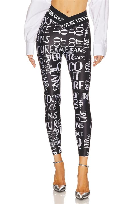 versace jeans couture black leggings